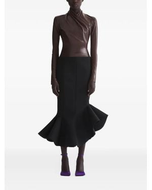 Mugler Latex Scarf Bodysuit - Black