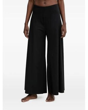 Guess Gaia Logo-Patch Palazzo Trousers - Black