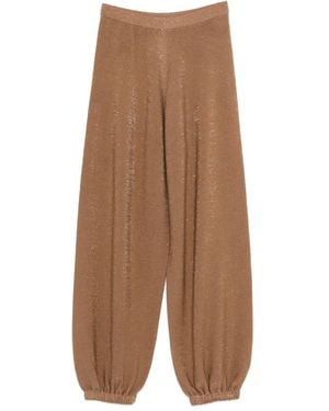 Fabiana Filippi Wool And Cotton Trousers - Brown