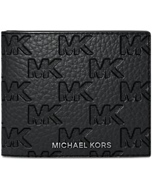 Michael Kors Hudson Logo-Embossed Leather Wallet - Black
