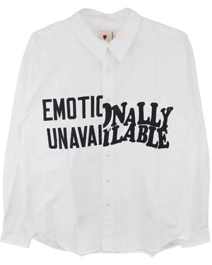 Emotionally Unavailable Hemd mit Logo-Print - Weiß
