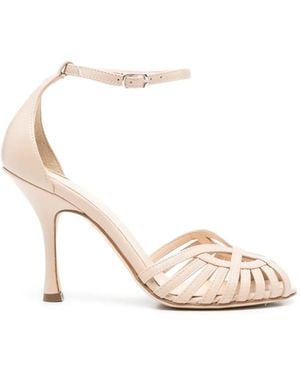 Anna F. Woven Strap Sandals - Natural