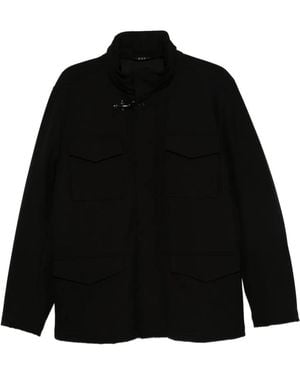 Fay Toggle-Fastening Flap-Pocket Jacket - Black