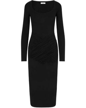 Violante Nessi Moore Long-Sleeve Ruched-Effect Midi Dress - Black