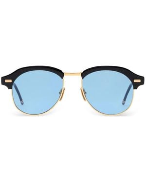Thom Browne Browline-Frame Tinted Sunglasses - Blue