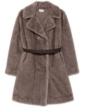 P.A.R.O.S.H. Faux-Fur-Mantel Mit Gürtel - Braun