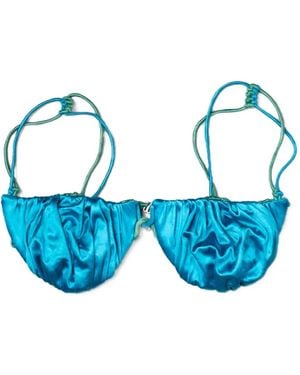 Isa Boulder Omkeerbare Bikinitop Met Ruches - Blauw