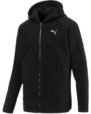 PUMA Hooded Zip-Up T-Shirt - Black