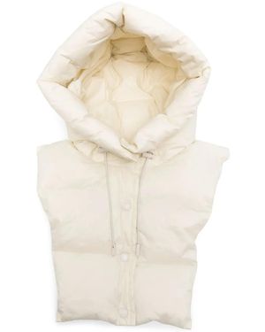 Yves Salomon Padded Hooded Bib - Natural
