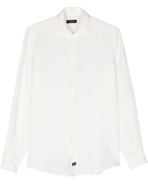 Fay Long-Sleeves Linen Shirt - White