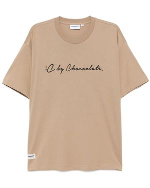 Chocoolate T-Shirt Mit Logo-Print - Natur
