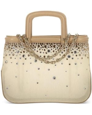Rodo Embellished Chain Tote Bag - Natural