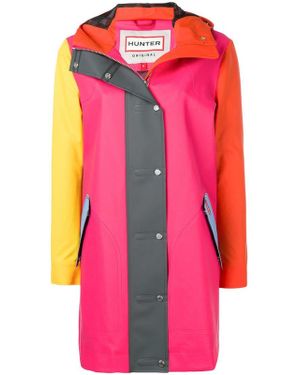 HUNTER Colour-block Rubberized Coat - Pink