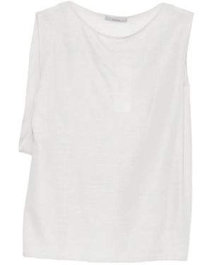 Dusan Draped-Detail Blouse - White