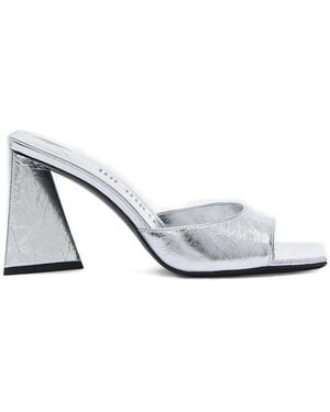 The Attico Devon Sandalen im Metallic-Look 100mm - Weiß