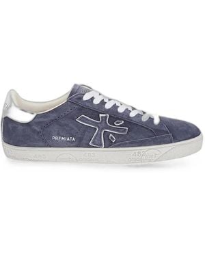Premiata Logo-Patch Sneakers - Blue