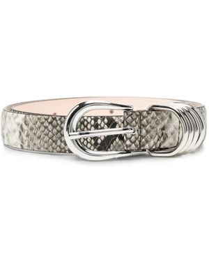 DEHANCHE Snakeskin-Effect Buckle Belt - White