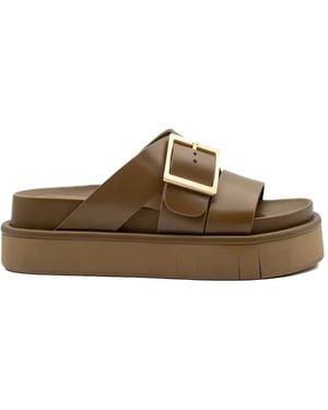 Palomitas By Paloma Barcelo' Demi Buckle-Detail Leather Sandals - Brown