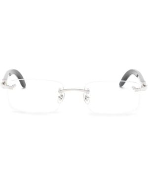 Cartier Occhiali C Décor Rettangolari - Bianco