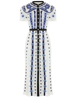 Temperley London Luna エンブロイダリーシャツドレス - ブルー