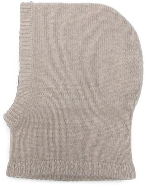 Soft Goat Ribbed-Knit Cashmere Balaclava - Gray