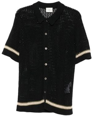 CHE Crochet Short-Sleeve Shirt - Black