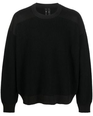 Y-3 Ribbed-Knit Panelled Jumper - Black