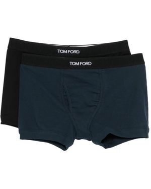 Tom Ford Ribbed-band Boxers (set Of Two) - Black