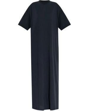 Balenciaga Short-Sleeve Maxi Dress - Blue
