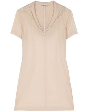 Low Classic Sheer Hooded Top - Natural