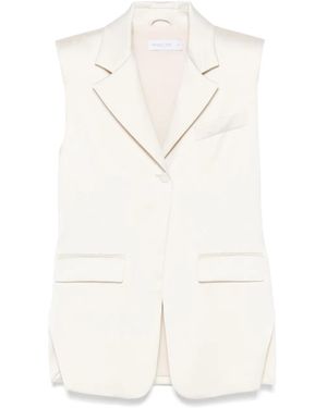Patrizia Pepe Satin-Finish Waistcoat - White