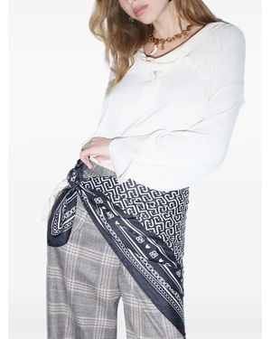 Liu Jo Large Scarf With Monogram Logo - White