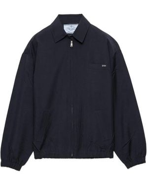 Prada Mohair-Wool Blouson Jacket - Blue