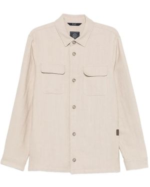 Fay Buttoned Pocket Overshirt - Natural