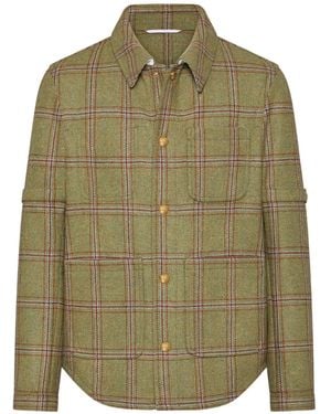 Thom Browne Hunting Tweed Overshirt - Green