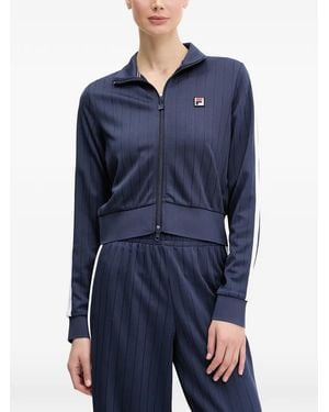 Fila Lorce Striped Zip-Up Sweatshirt - Blue
