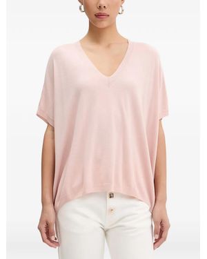 ViCOLO Camiseta Tipo Polo Con Cuello En V - Rosa