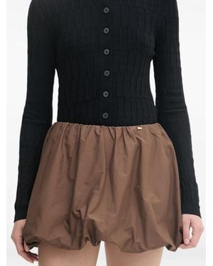 GAUDI Gathered Puff-Hem Mini Skirt - Black