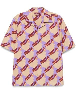 Gucci Printed Poplin Shirt - Pink
