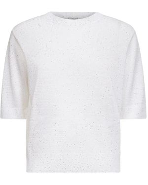 Brunello Cucinelli Sequin-embellishment T-shirt - White
