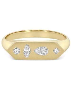 Zoe Chicco Anillo En Oro Amarillo De 14 Ct Con Diamantes - Metálico