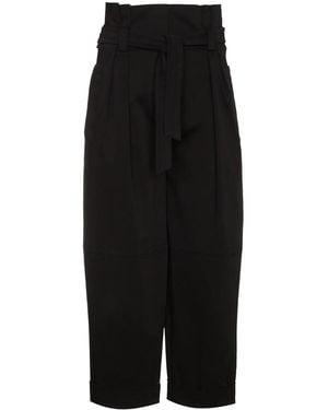 Alberta Ferretti High-Waisted Belted Trousers - Black