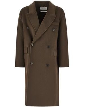 Amaranto Double-Breasted Coat - Brown