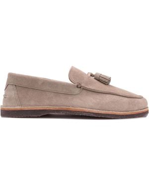 Brunello Cucinelli タッセル スエードローファー - ピンク