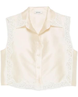 Sandro Lace-Panel Shirt - White