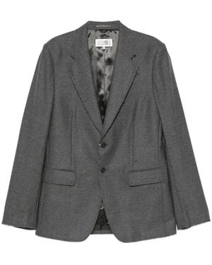 MM6 by Maison Margiela Frayed-Edge Blazer - Gray