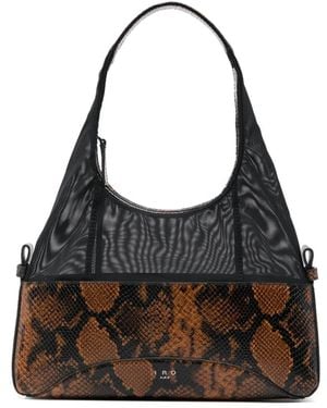 IRO Snakeskin-Effect Mesh Tote Bag - Black
