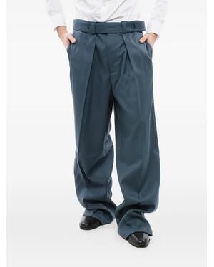 Jil Sander Pleated Wide-Leg Trousers - Blue