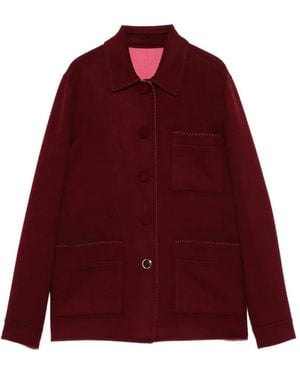 Gabriela Hearst Ulu Reversible Single-Breaste Jacket - Red