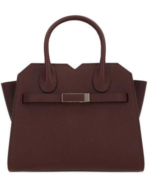 Valextra Mini Milano Leather Tote Bag - Brown